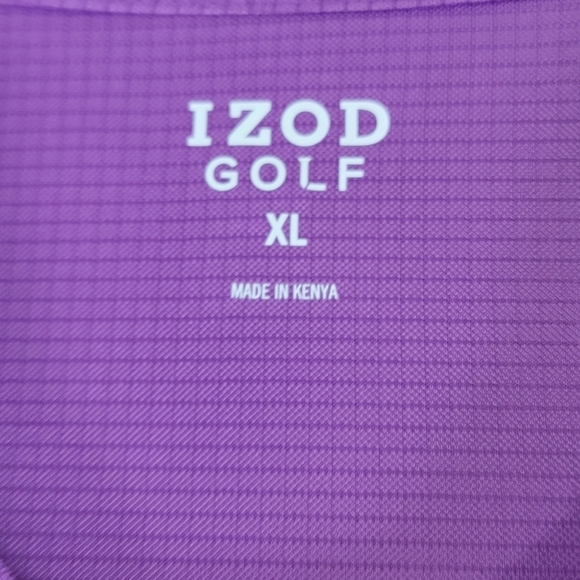 IZOD NEW Golf Pro Tech Grid Polo Shirt Mens XL Purple Short Sleeve Quick Dry - Picture 10 of 15